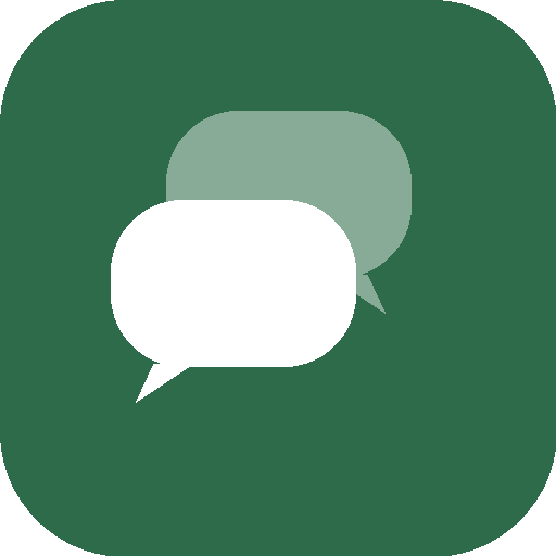 Undertone app icon, two overlapping speech bubbles