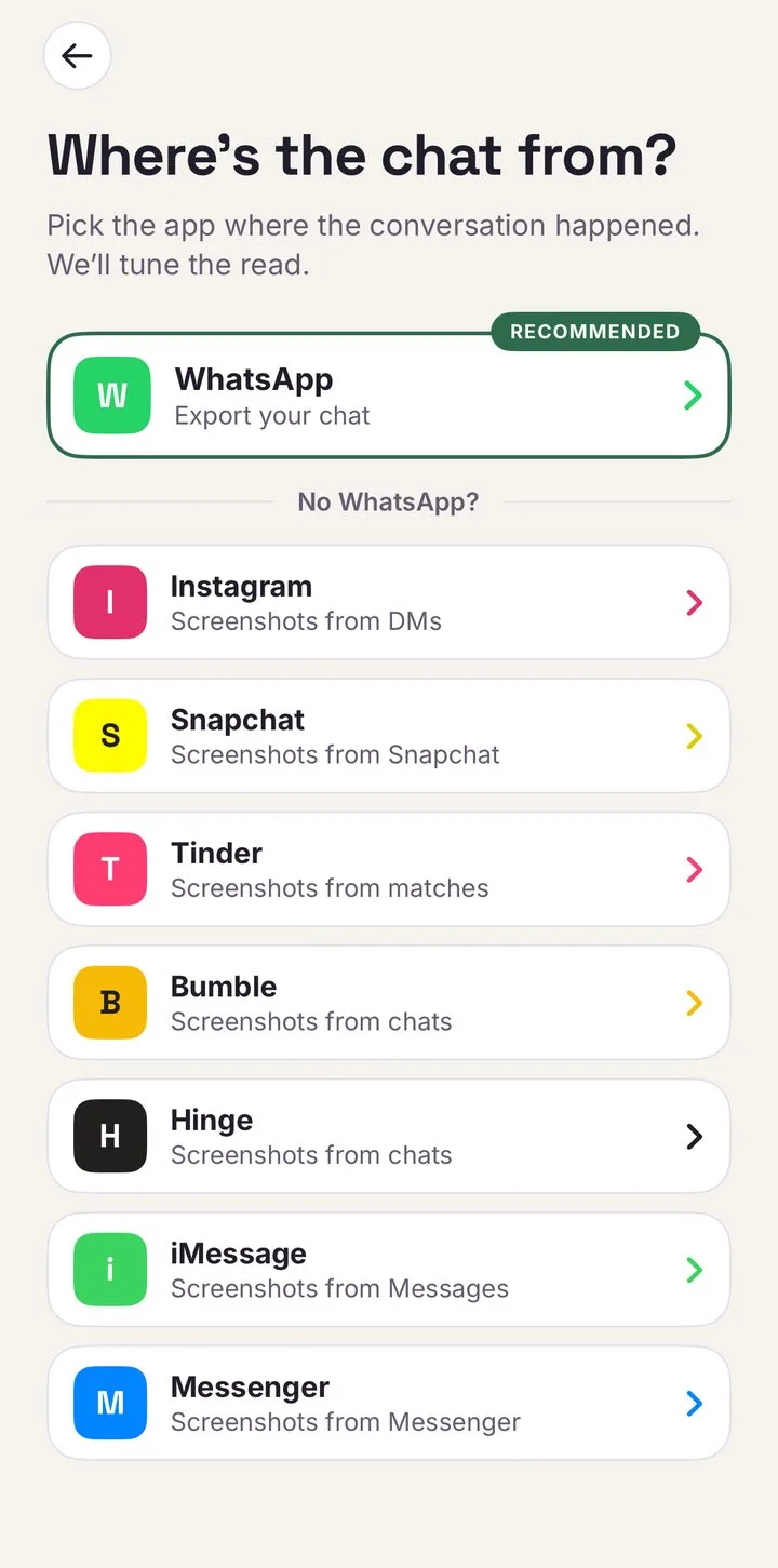 Choosing a chat source in Undertone